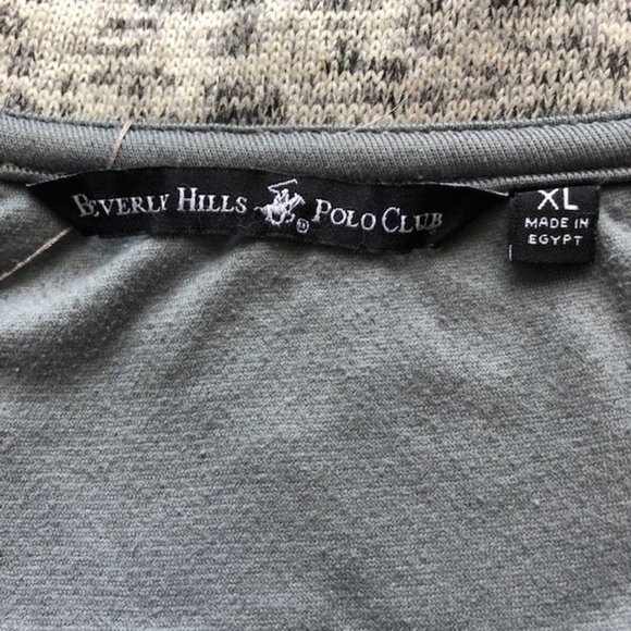 Beverly Hills Polo Club Gray Marled Zip-Up Knit Jacket Sweater XL - Picture 4 of 9